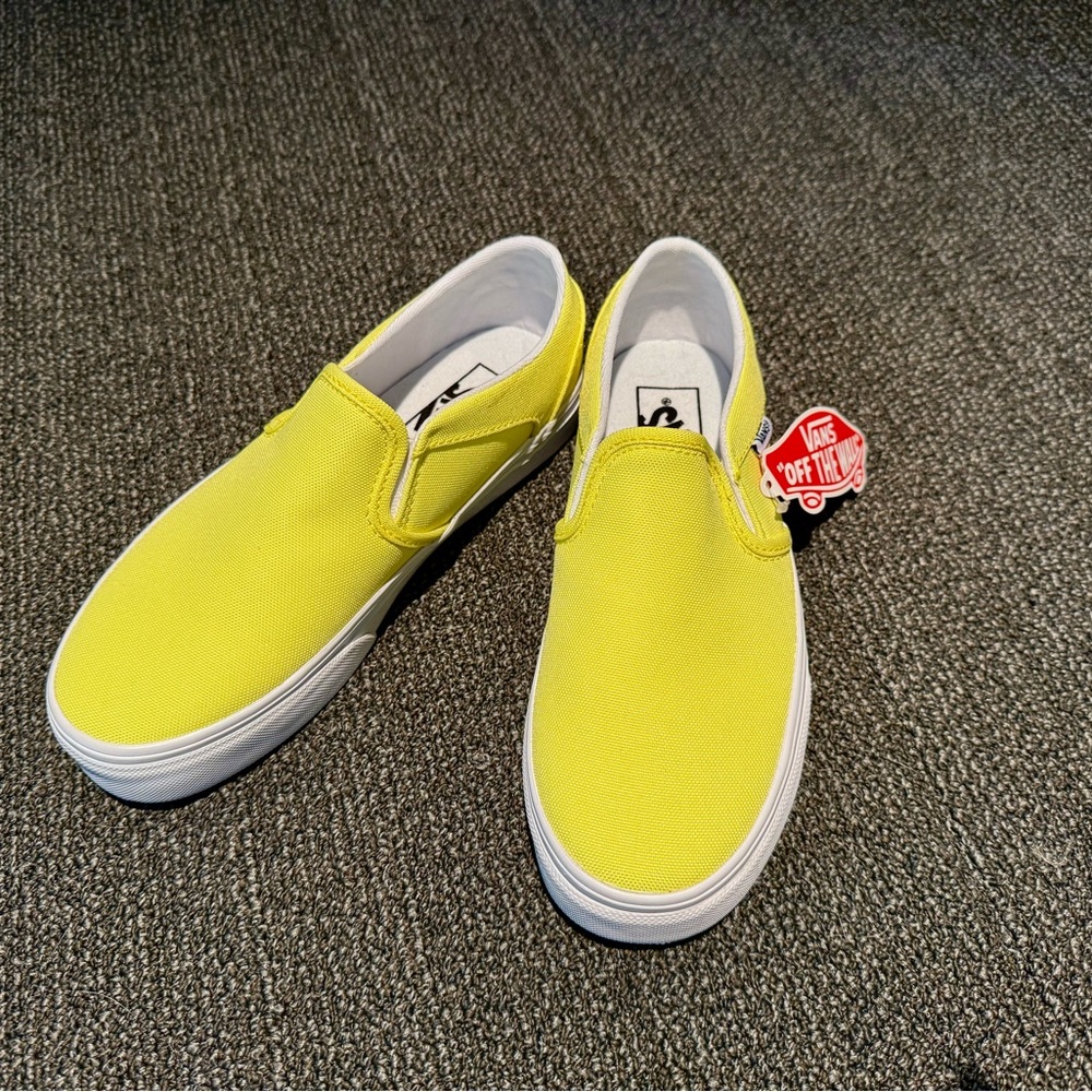 Vans Off the Wall Yellow Slip-On Sneakers